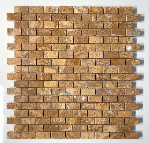 5/8" x 1-1/4" - Brick-Shape - Dereck Gold Polished Marble ...